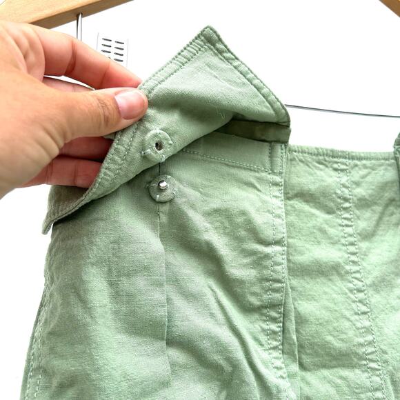 Camila Coelho Rousseau Set Linen Cargo Skirt Backless Shirt Y2K Small Sage Green - Picture 9 of 14